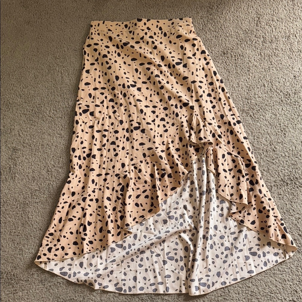 SHEIN Tan and Brown Maxi A-Line Skirt